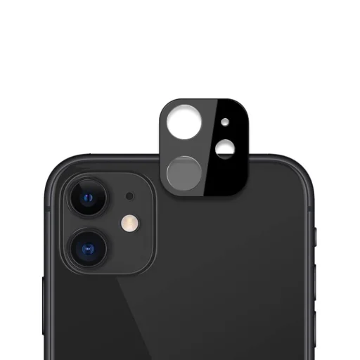 Techsuit - Kompletné sklo na kameru - iPhone 11 - Čierna sklenená fólia - 1