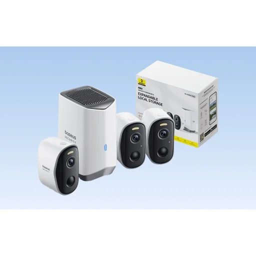 Kültéri Biztonsági Kamera N1 Baseus 2K 3-Kamera Készlet (fehér) - 6