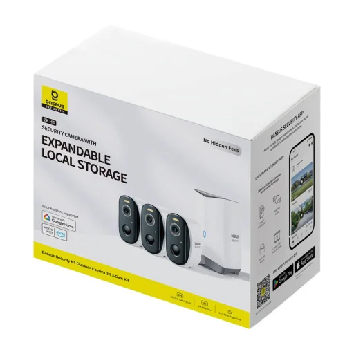 Kültéri Biztonsági Kamera N1 Baseus 2K 3-Kamera Készlet (fehér) - 4