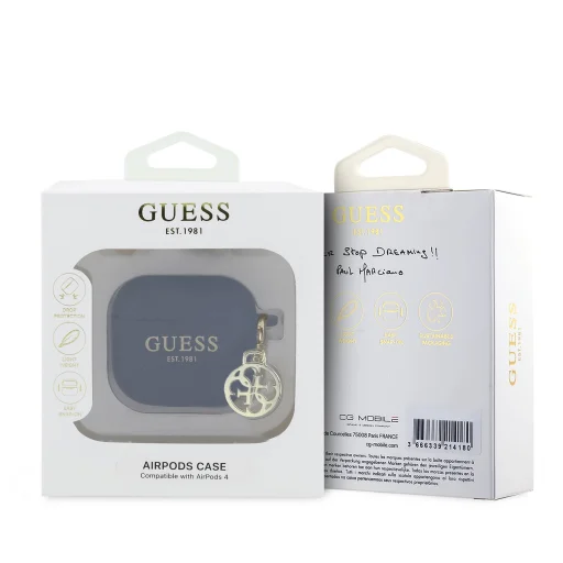 Guess 4G Charm Szilikon Tok AirPods 4-hez Fekete - 3