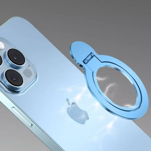  Techsuit - MagSafe Telefon Gyűrű (MPR4) - Kerek Alakú, Alumínium Ötvözet - Kék - 3