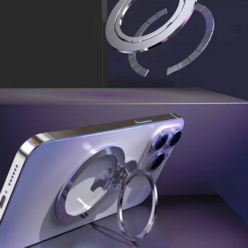  Techsuit - MagSafe Telefon Gyűrű (MPR4) - Kerek Alakú, Alumínium Ötvözet - Kék - 5