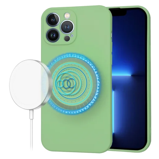  Techsuit - SoftFlex MagSafe - iPhone 13 Pro Max - Mentazöld tok - 1