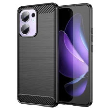  Techsuit - Szénszálas Szilikon - Oppo Reno13 F 4G / Reno13 F 5G - Fekete tok