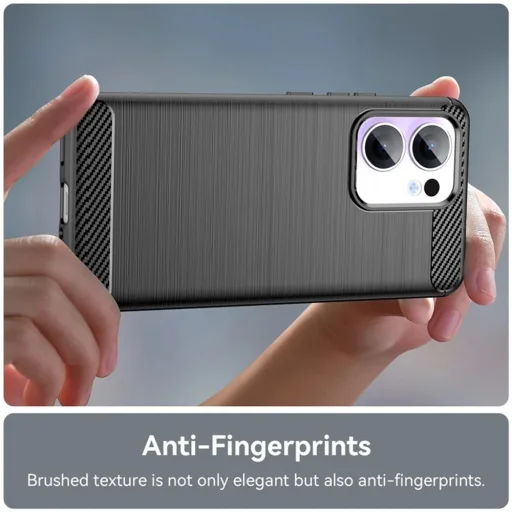  Techsuit - Karbon Szilikon - Oppo Reno13 - Fekete tok - 5