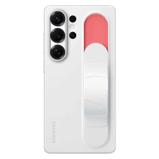 Samsung Álló Fogantyús Tok EF-GS938CWEGWW Szilikon Tok Tartóval / Állvánnyal Samsung Galaxy S25 Ultra számára - Fehér Tok - 3