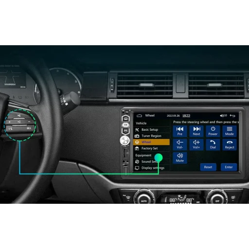 Autómonitor 7,0" Podofo A3061 Carplay&Android Auto, Bluetooth 5.1 - 12