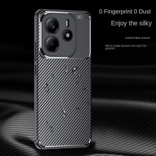  Techsuit - KarbonSzálas - Xiaomi Redmi Note 14 4G - Fekete tok - 3