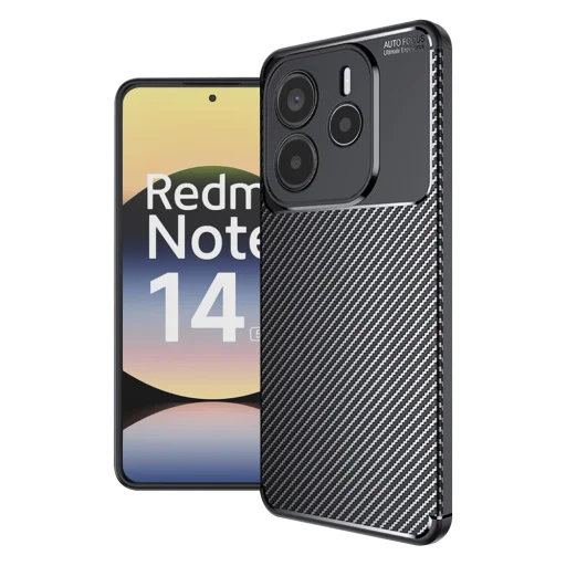  Techsuit - Szénszálas - Xiaomi Redmi Note 14 5G - Fekete tok - 1