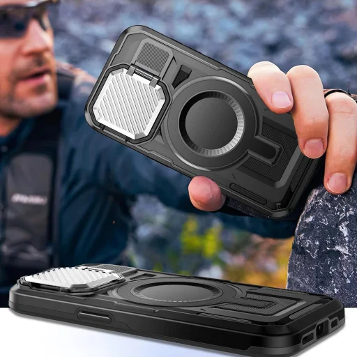  Techsuit - CamVault MagSafe - Samsung Galaxy S22 Ultra 5G / S23 Ultra - Fekete tok - 3