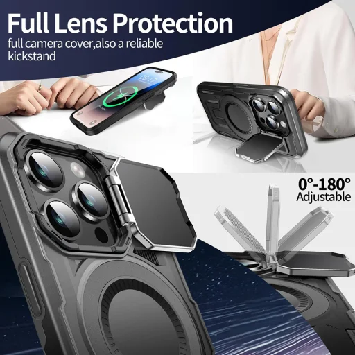  Techsuit - CamVault MagSafe - Samsung Galaxy S22 Ultra 5G / S23 Ultra - Fekete tok - 5