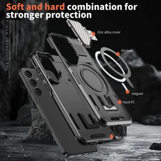  Techsuit - CamVault MagSafe - Samsung Galaxy S24 FE - Fekete tok - 5