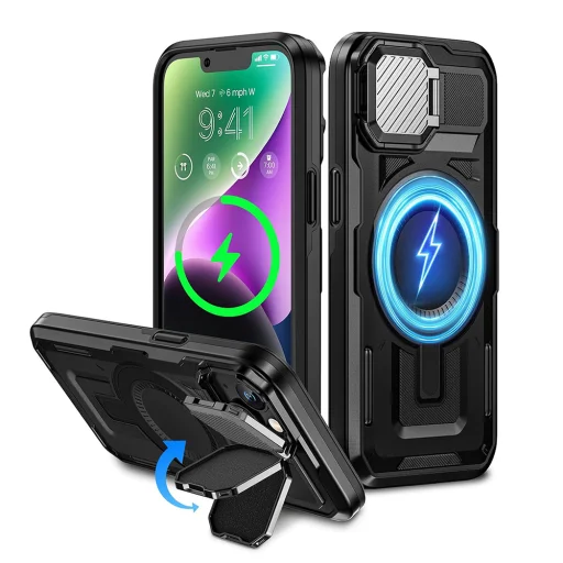  Techsuit - CamVault MagSafe - iPhone 13 / iPhone 14 / iPhone 16e - Fekete tok - 1