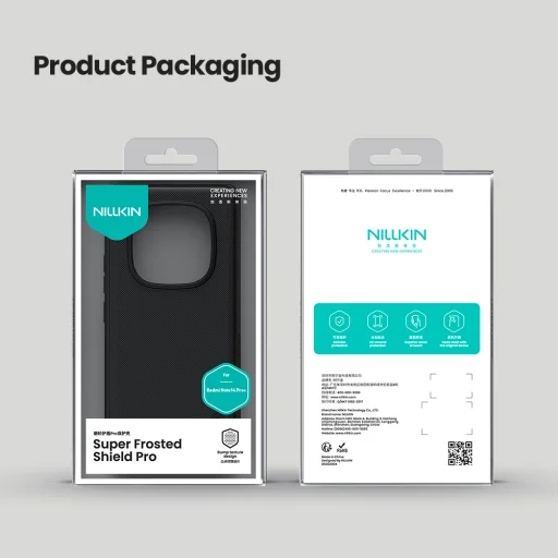 Nillkin Super Frosted PRO hátlap tok Xiaomi Redmi Note 14 Pro+ 5G-hez fekete - 7