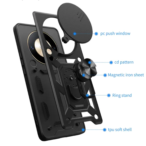 Techsuit - CamShield Sorozat - Huawei nova 12i - Fekete tok - 2