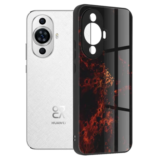 Techsuit - Glaze Sorozat - Huawei nova 11 / nova 12s - Vörös Nebula tok - 1
