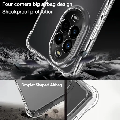  Techsuit - ütésálló, átlátszó szilikontok - Huawei nova 13 Pro - átlátszó tok - 4