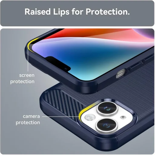  Techsuit - Carbon Szilikon - iPhone 15 Plus - Kék tok - 4