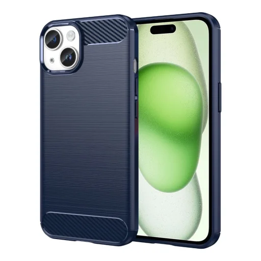  Techsuit - Carbon Szilikon - iPhone 15 Plus - Kék tok - 1