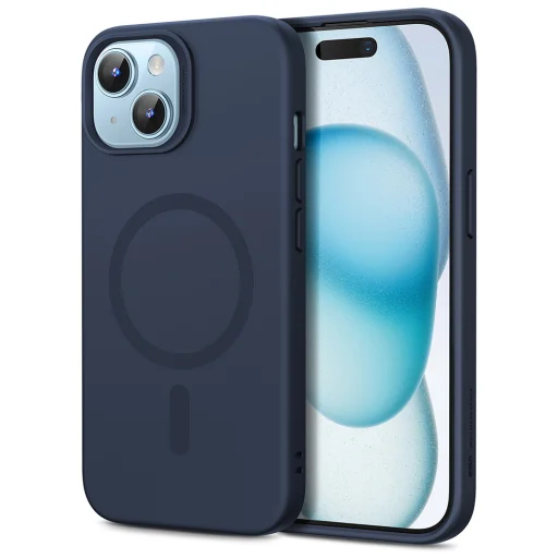  iPhone 15 Plus Sötétkék ESR Felhőpuha HaloLock tok - 1