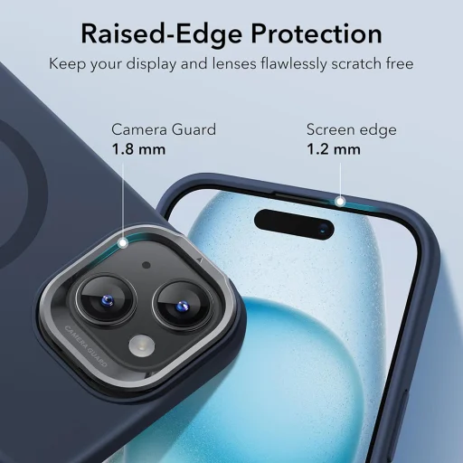  iPhone 15 Plus sötétkék ESR Cloud Soft HaloLock kitámasztó tok - 7