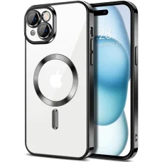  Techsuit - Luxus Kristály MagSafe - iPhone 15 Plus - Fekete tok