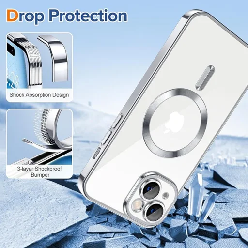  Techsuit - Luxus Kristály MagSafe - iPhone 15 Plus - Mély Kék tok - 3