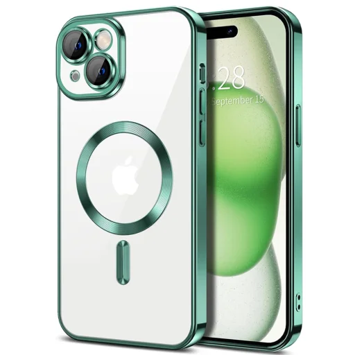  Techsuit - Luxus Kristály MagSafe - iPhone 15 Plus - Világos Zöld tok - 1