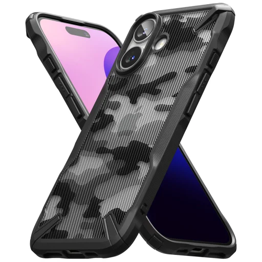  Ringke - Fusion X Design - iPhone 16 Plus - Terepmintás Fekete tok - 3