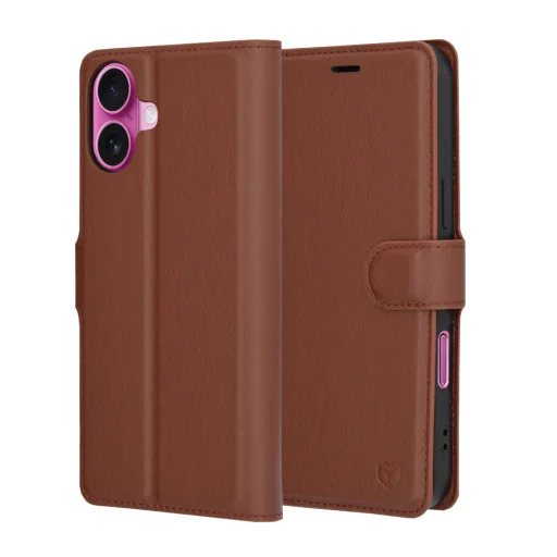  Techsuit - Bőr tok - iPhone 16 Plus - Barna - 1