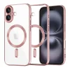  Techsuit - Luxus Kristály MagSafe - iPhone 16 - Rózsaszín tok
