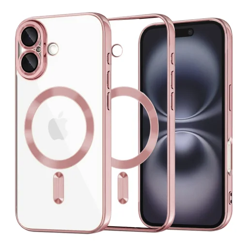  Techsuit - Luxus Kristály MagSafe - iPhone 16 Plus - Rózsaszín tok - 1
