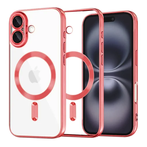  Techsuit - Luxus Kristály MagSafe - iPhone 16 Plus - Piros tok - 1