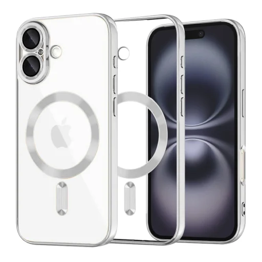  Techsuit - Luxus Kristály MagSafe - iPhone 16 Plus - Ezüst tok - 1