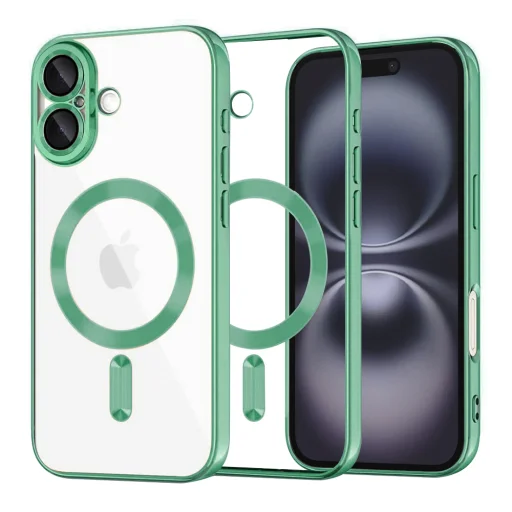  Techsuit - Luxus Kristály MagSafe - iPhone 16 Plus - Világoszöld tok - 1