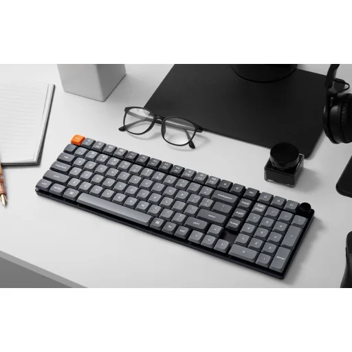 Vezeték nélküli alacsony profilú billentyűzet Keychron K17 Max RGB Brown Switch (fekete) - 4
