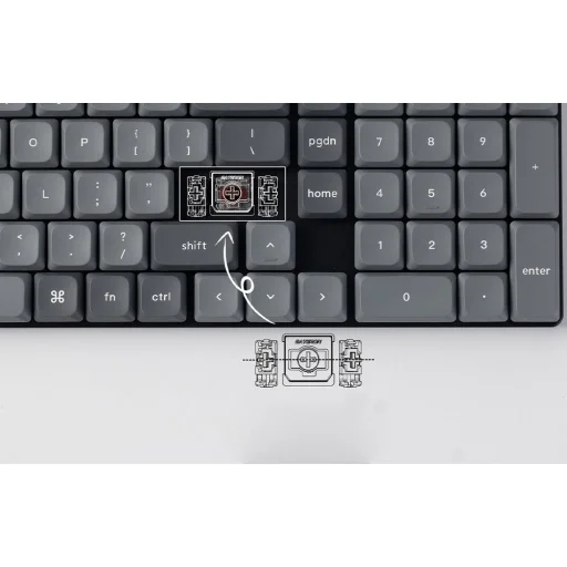 Vezeték nélküli alacsony profilú billentyűzet Keychron K17 Max RGB Brown Switch (fekete) - 7