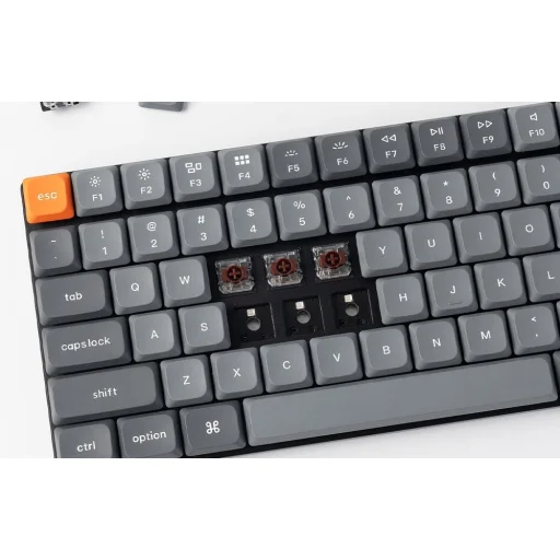 Vezeték nélküli alacsony profilú billentyűzet Keychron K17 Max RGB Brown Switch (fekete) - 8