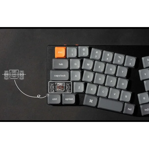  Vezeték nélküli alacsony profilú billentyűzet Keychron K11 Max RGB Barna kapcsolókkal (fekete) [K11M-H3] - 4