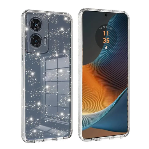  Techsuit - SparkleSkin Sorozat - Motorola Edge 50 Fusion - Átlátszó tok - 1