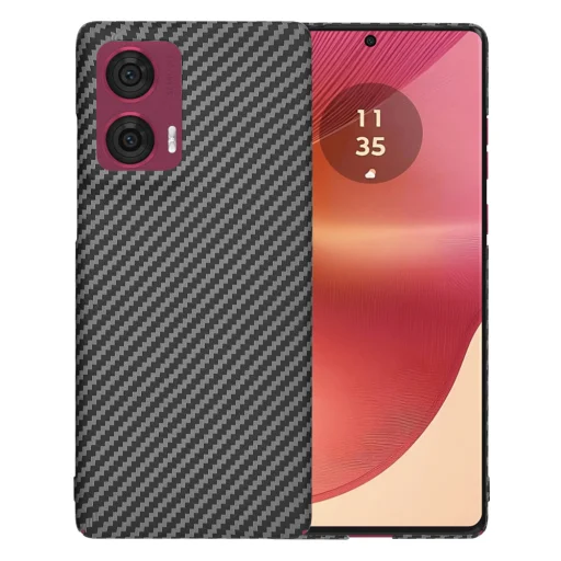  Techsuit - Karbonit Szálhéj - Motorola Edge 50 Fusion - Fekete tok - 1