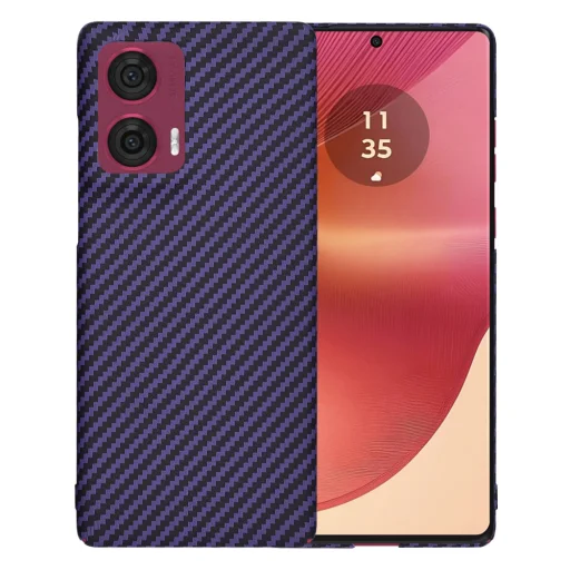  Techsuit - Carbonite FiberShell - Motorola Edge 50 Fusion - Lila tok - 1