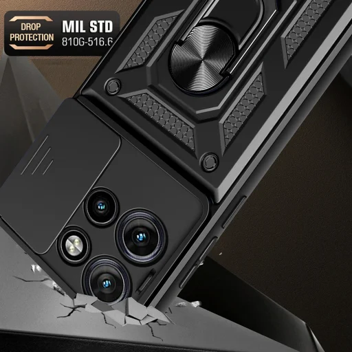  Techsuit - CamShield sorozat - Motorola Edge 50 Neo / Motorola ThinkPhone 25 - Fekete tok - 6