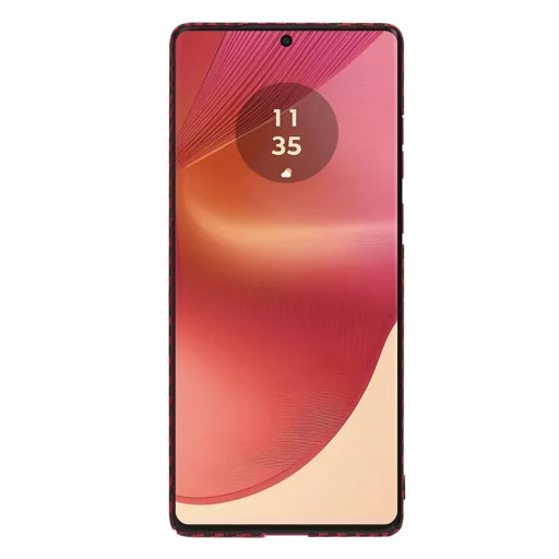  Techsuit - Karbonit Szálpajzs - Motorola Edge 50 Fusion - Piros tok - 2