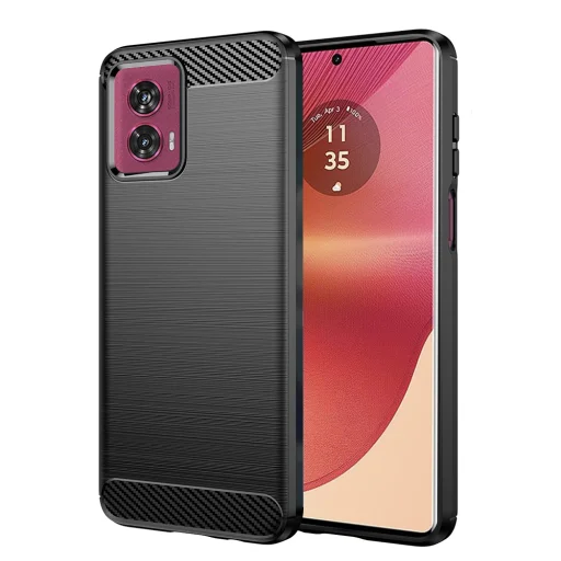  Techsuit - Karbon Szilikon - Motorola Edge 50 Fusion - Fekete tok - 1