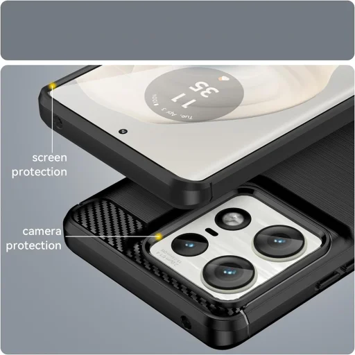  Techsuit - Karbon Szilikon - Motorola Edge 50 Ultra - Fekete tok - 4