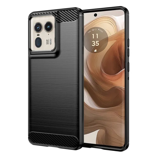  Techsuit - Karbon Szilikon - Motorola Edge 50 Ultra - Fekete tok - 1