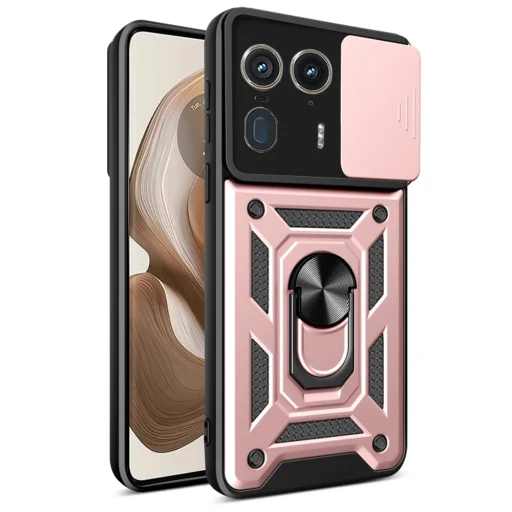  Techsuit - CamShield Sorozat - Motorola Edge 50 Ultra - Rózsaarany tok - 1