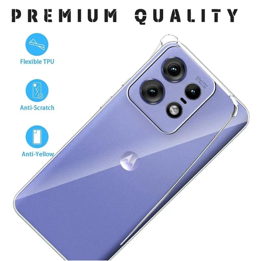  Techsuit - Ütésálló Átlátszó Szilikon - Motorola Edge 50 Pro - Átlátszó tok - 3