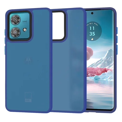  Techsuit - HaloFrost sorozat - Motorola Edge 40 Neo - Mélykék tok - 1